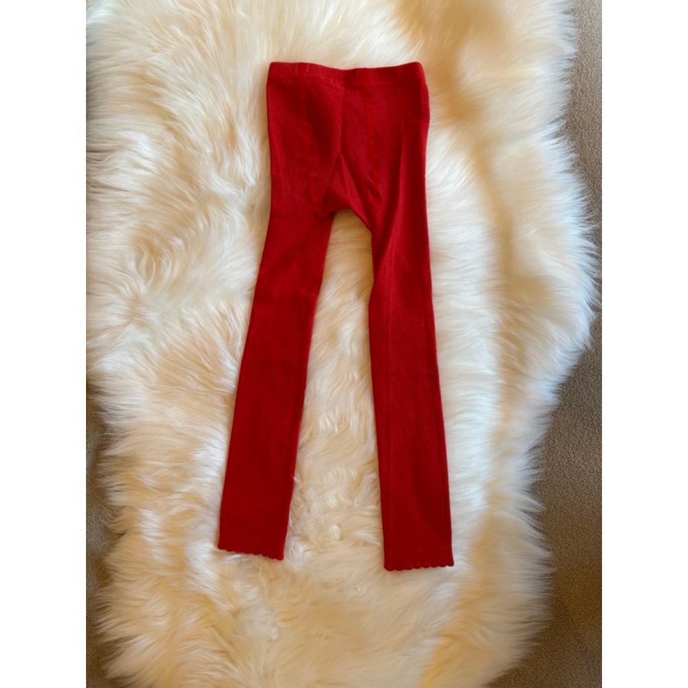 Cynthia Rowley | Girls' Beige Red Apple Knit Dress & Leggings Set | S (5/6) - Picture 7 of 9